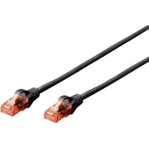 DIGITUS Patchkabel, Kat. 6, U/UTP, 0,25 m, schwarz – Bild 1