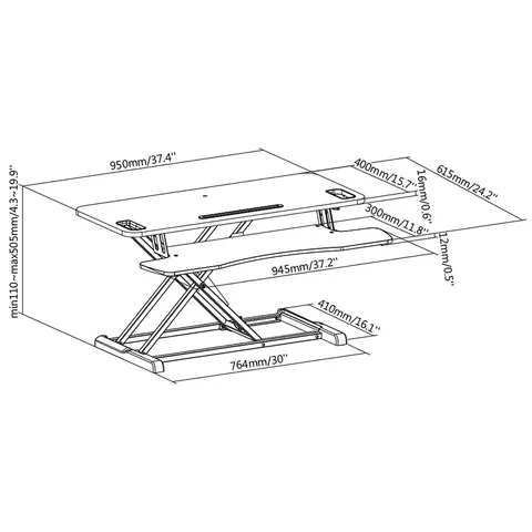 Digitus Ergonomic Workspace Riser - Black – image 1