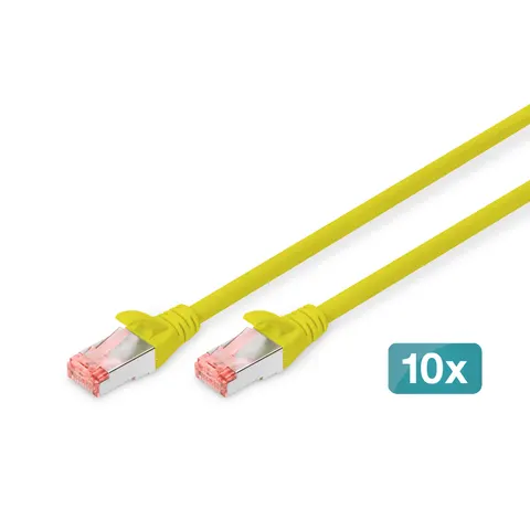DIGITUS Patchkabel Kat. 6, S/FTP, 1,0 m, gelb, Set – Bild 1