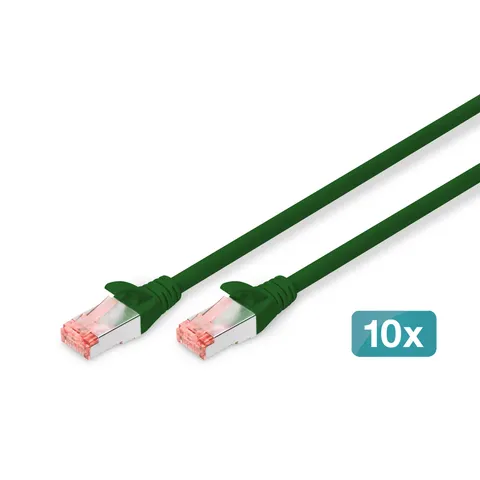 DIGITUS Patchkabel Kat. 6, S/FTP, 2,0 m, grün, Set – Bild 1