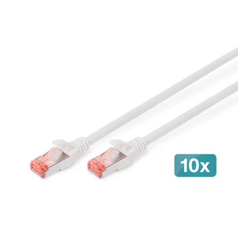 DIGITUS Patchkabel Kat. 6, S/FTP, 2,0 m, weiß, Set – Bild 1