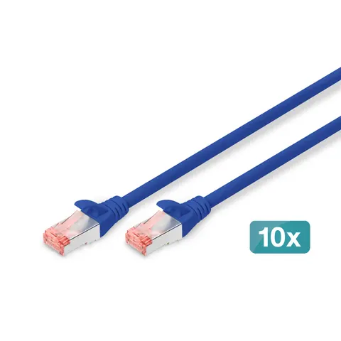 DIGITUS Patchkabel Kat. 6, S/FTP, 5,0 m, blau, Set – Bild 1