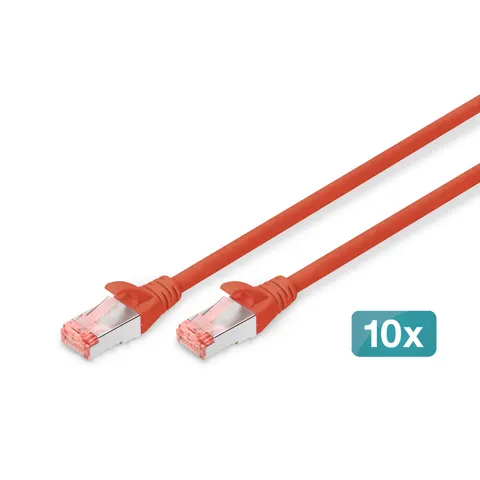 DIGITUS Patchkabel Kat. 6, S/FTP, 5,0 m, rot, Set – Bild 1