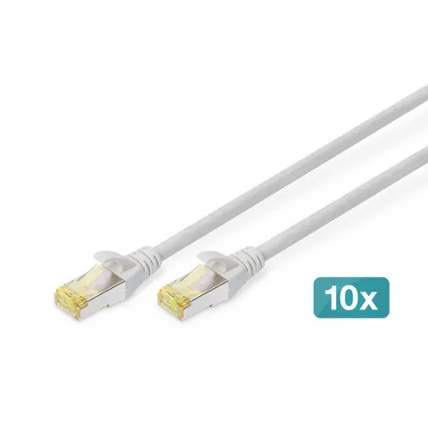 DIGITUS Patchkabel, Kat. 6A, S/FTP, 3,0 m, grau, Set – Bild 1