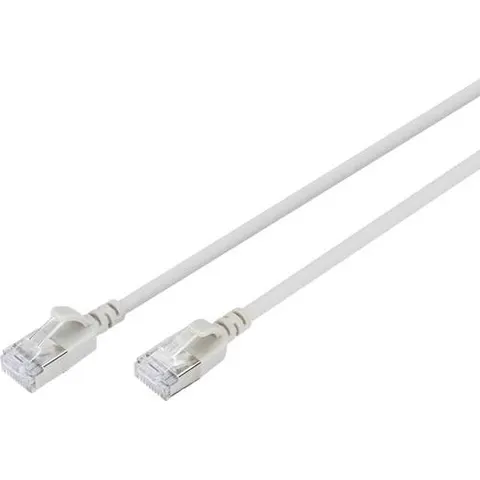 Digitus CAT 6A F-FTP Slim Patchkabel, 1m, Grau – Bild 1