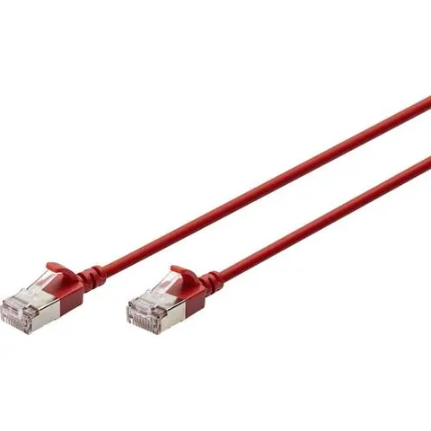 Digitus CAT 6A F-FTP Slim Patchkabel, 3m, Rot – Bild 1