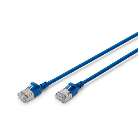 Digitus CAT 6A F-FTP Slim Patchkabel, 1,5m, Blau – Bild 1