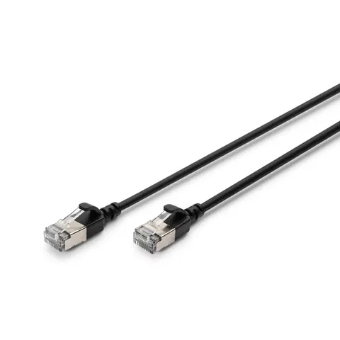 Digitus CAT 6A F-FTP Slim Patchkabel, 1m, Schwarz – Bild 1
