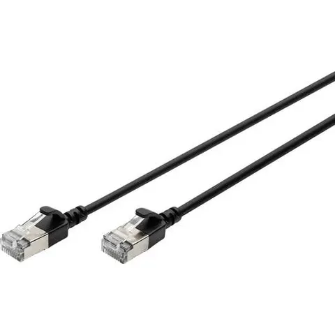 Digitus CAT 6A F-FTP Slim Patchkabel, 2m, Schwarz – Bild 1