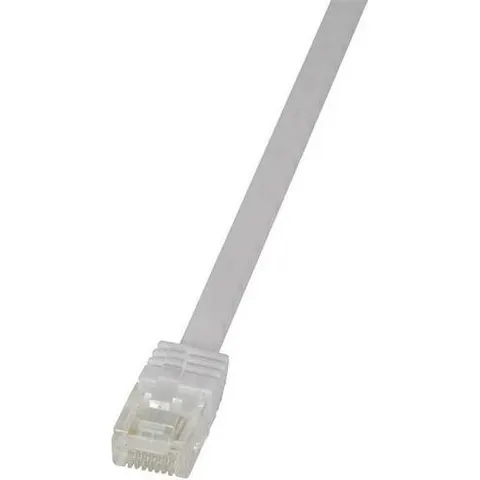 LogiLink U/UTP Flach-Patchkabel, Kat. 6, 0,25 m, weiß – Bild 1