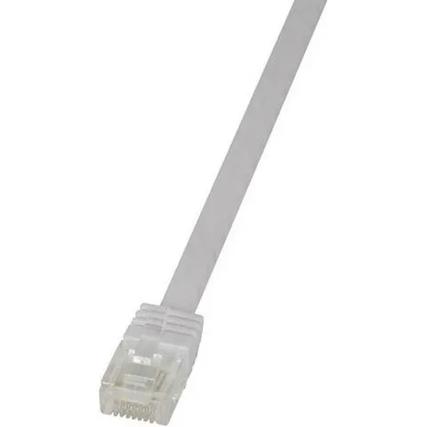 LogiLink U/UTP Flach-Patchkabel, Kat. 6, 0,5 m, weiß – Bild 1