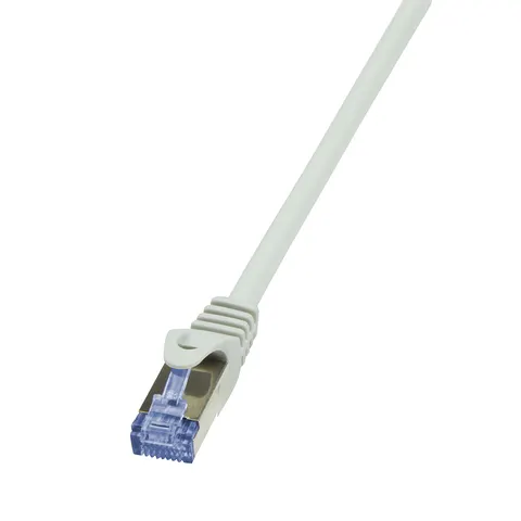 LogiLink Patchkabel PrimeLine, Kat. 6A, S/FTP, 0,25 m, grau – Bild 1