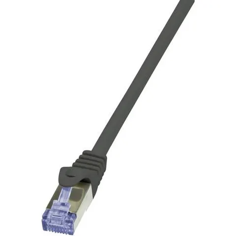 LogiLink Patchkabel PrimeLine, Kat.6A, S/FTP, 0,5 m, schwarz – Bild 1