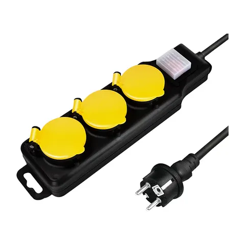LOGILINK LPS253 - Socket strip, 3-way, 1.5 m, with switch, outdoor – image 1
