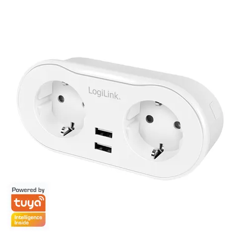 LogiLink 2 gniazda Wi-Fi smart białe – afbeelding 1