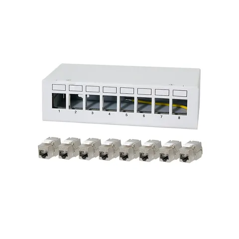 LOGILINK NK4092 - Panel de conexión KEYSTONE, 8 puertos con 8 módulo – imagen 1