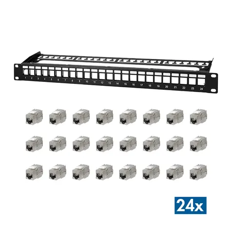 "LOGILINK NK5001 - Patchpanel, 19"", 24-Port, Cat.6a" – image 1