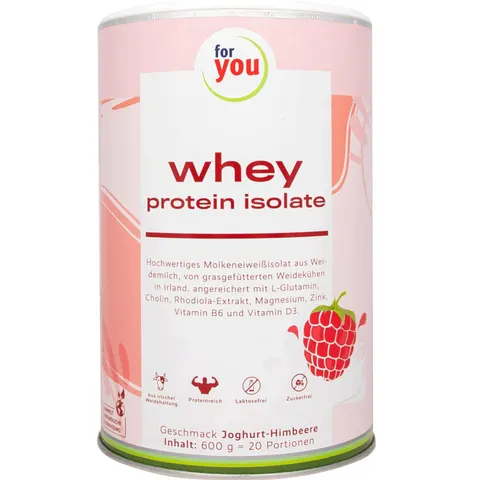 For You Whey Protein Isolate Joghurt-Himbeere Pulver – Bild 1