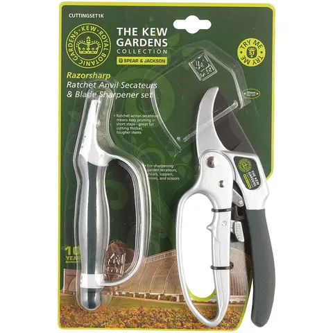 Kew Gardens Anvil Secateurs and Sharpener Set – image 1