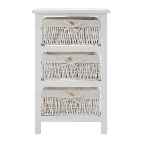 3 Baskets White Storage Unit | Maize – image 1