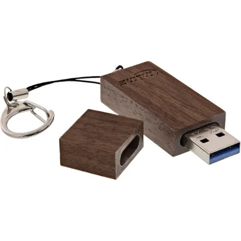 InLine® woodstick USB 3.0 Speicherstick, Walnuss, 64GB – Bild 1