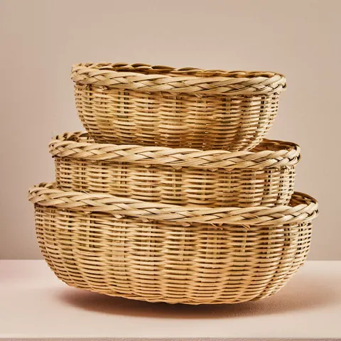 Set of Three Bamboo Baskets | Lidi – image 1