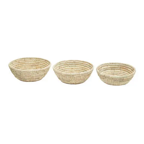Lidi Set Of Three Palm Leaf Baskets Cream – image 1