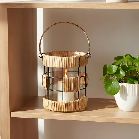 Natural and Black Small Lantern | Kuta – image 1