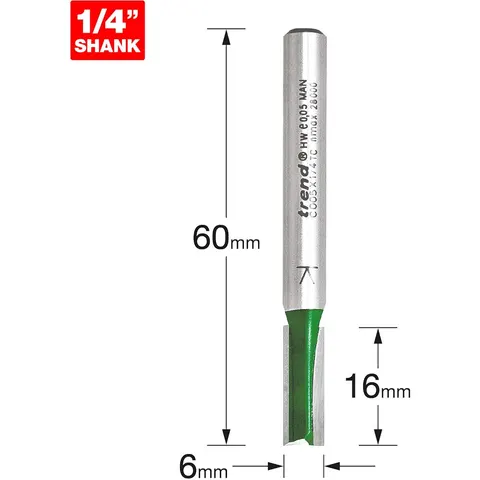 Trend CRAFTPRO Two Flute Straight Router Cutter – C005X14TC – image 1