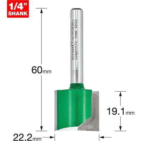 Trend CRAFTPRO Two Flute Straight Router Cutter – C032X14TC – image 1