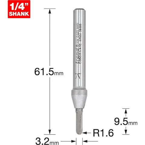 Trend CRAFTPRO Radius Router Cutter 3.2mm 9.5mm 1/4" – image 1