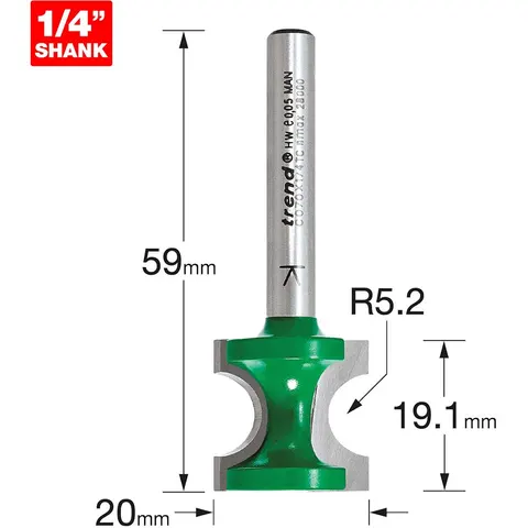 Trend CRAFTPRO Staff Bead Router Cutter – C070X14TC – image 1
