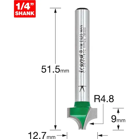 Trend CRAFTPRO Rounding Over Router Cutter – C126X14TC – image 1