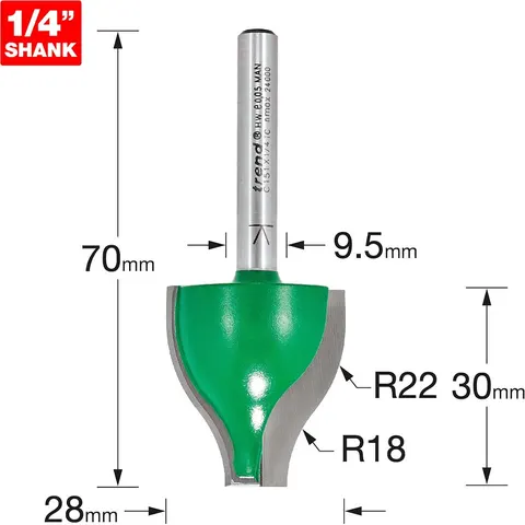 Trend CRAFTPRO Vertical Ogee Panel Raiser Router Cutter – image 1