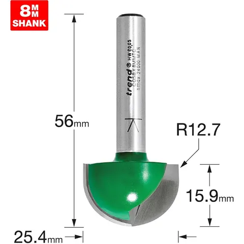 Trend CRAFTPRO Radius Router Cutter – C058X8MMTC – image 1
