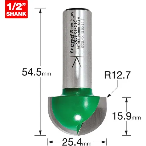 Trend CRAFTPRO Radius Router Cutter – C058X12TC – image 1