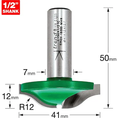 Trend CRAFTPRO Raised Panel Ogee Router Cutter – C150X12TC – image 1