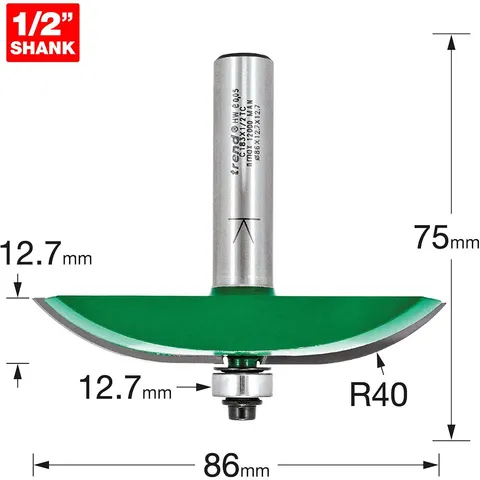 Trend CRAFTPRO Bearing Guided Large Radius Panel Raiser Router Cutter – image 1