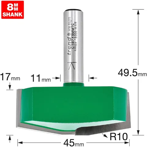 Trend CRAFTPRO Bevel Panel Raiser Router Cutter – C187X8MMTC – image 1