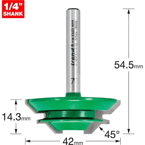 Trend CRAFTPRO Mitre Lock Joint Router Cutter – C189X14TC – image 1