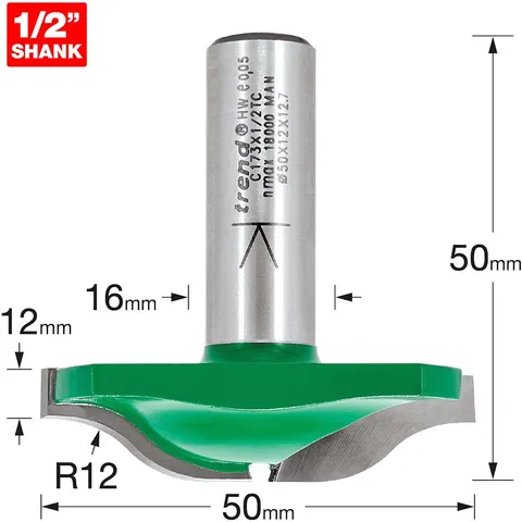 Trend CRAFTPRO Raised Panel Ogee Router Cutter – C173X12TC – image 1