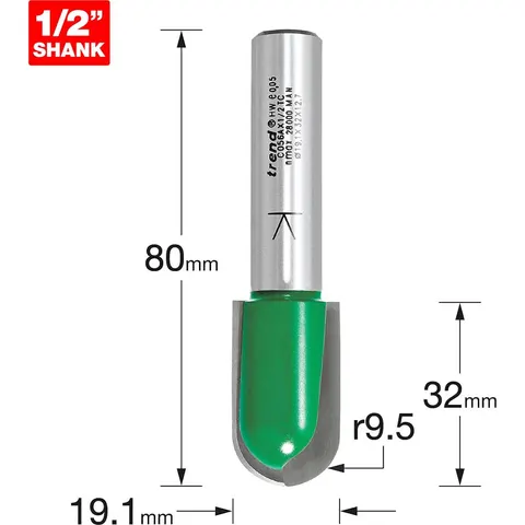 Trend CRAFTPRO Radius Router Cutter – C056AX12TC – image 1