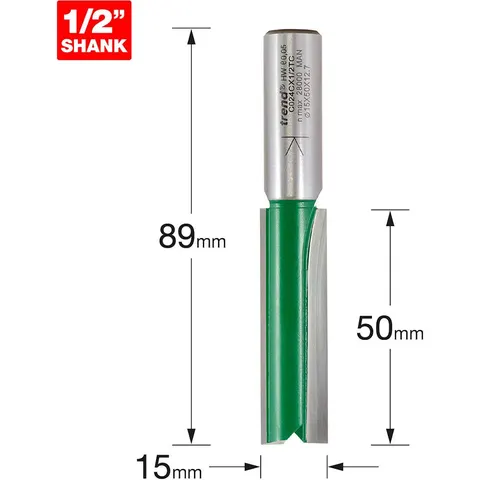 Trend CRAFTPRO Two Flute Straight Router Cutter – C024CX12TC – image 1
