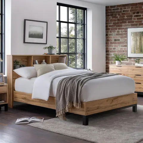Julian Bowen Bali Double Bedframe - Light Oak – Light oak effect Double – image 1