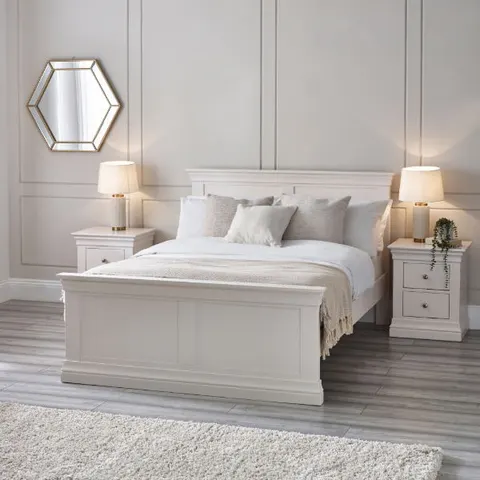 Julian Bowen Clermont Double Solid Pine Bedframe - White – White Double – image 1