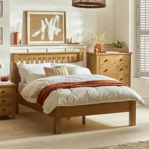 Julian Bowen Amsterdam LFE Double Bedframe - Light Oak – Light oak Double – image 1