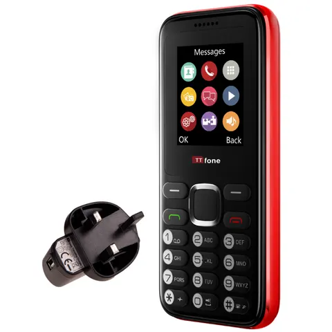 TTfone TT150 Red Dual SIM with Mains Charger – image 1