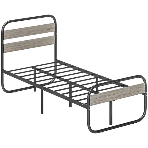 Homcom 3ft metal platform single bed frame with under bed storage – image 1