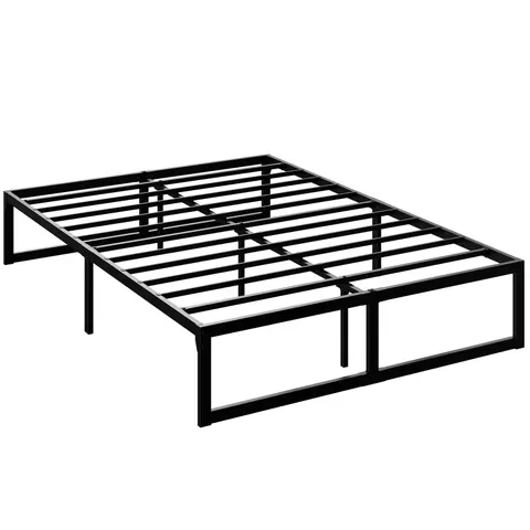 HOMCOM 4ft6 Double Bed Frame with Underbed Storage, Noise-Free, Black – image 1