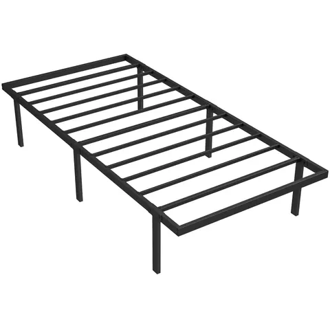 HOMCOM 3ft Single Bed Frame with Underbed Storage, No Box Spring Needed – image 1